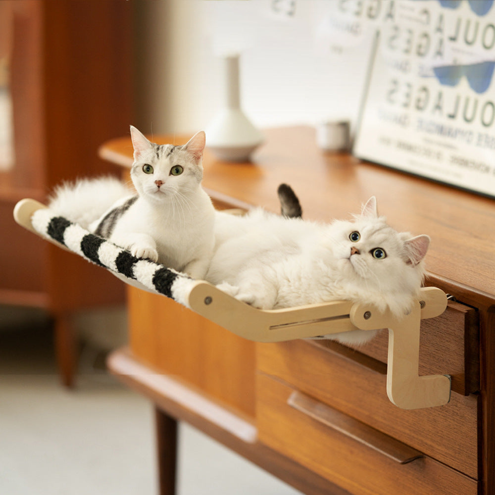 KFX-3765181 Cat Hanging Bed and Climbing Frame - Wooden Pet Bed in Multiple Colors