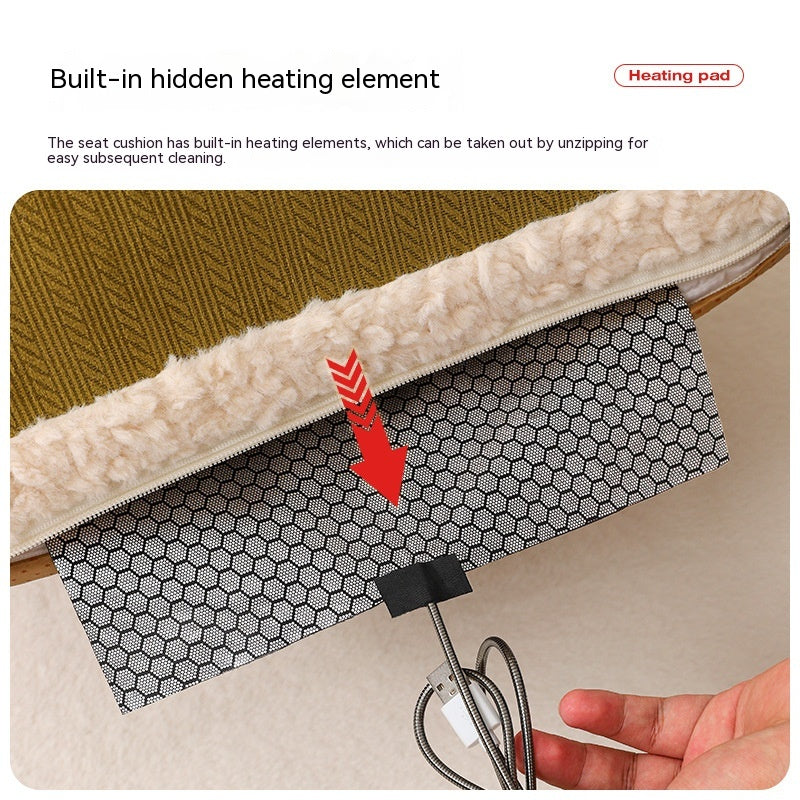 KFX-3767613 Winter Thermal Cat House with Electric Heating Pad for Small Dogs and Kittens