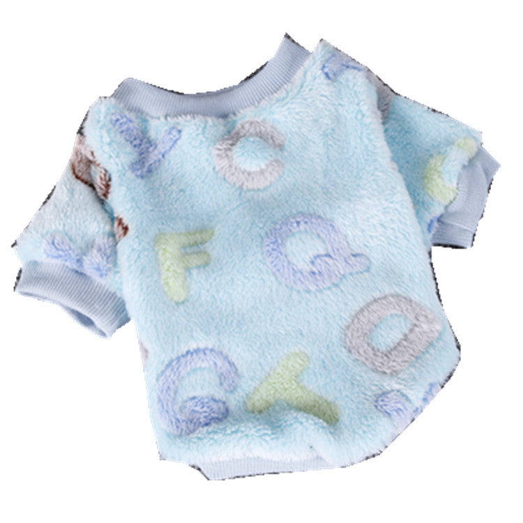 KFX-3768637 Soft Flannel Fleece Pajamas for Small Dogs - Chihuahua, Yorkie & Pug Winter Clothing in Pink & Light Blue, Sizes S, M, L