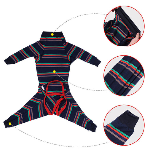 KFX-3770173 All-Weather Grey Dog Pajamas with High Elasticity for Maximum Comfort - Sizes XS to XXXL