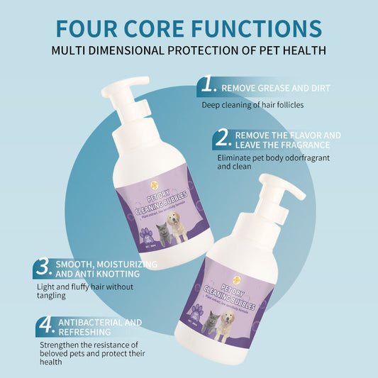 KFX-3771197 Pet Antibacterial Foam Shampoo for Deodorizing and Anti-Itching – Wash-Free Bath Solution, 300ml/500ml