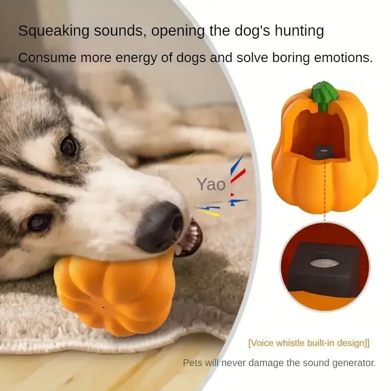 KFX-3771965 Interactive Sound-Activated Dog Toothbrush Ball Toy for Dental Care and Playtime