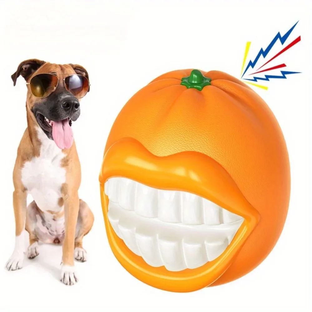 KFX-3771965 Interactive Sound-Activated Dog Toothbrush Ball Toy for Dental Care and Playtime