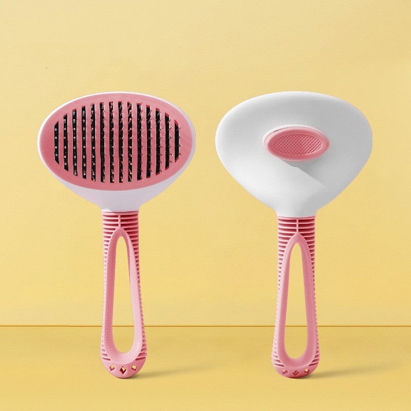 KFX-3774909 Pet Hair Removal Comb in Blue, Pink, and Gray - ABS and TPR Steel Needle Design, 10x3x19cm