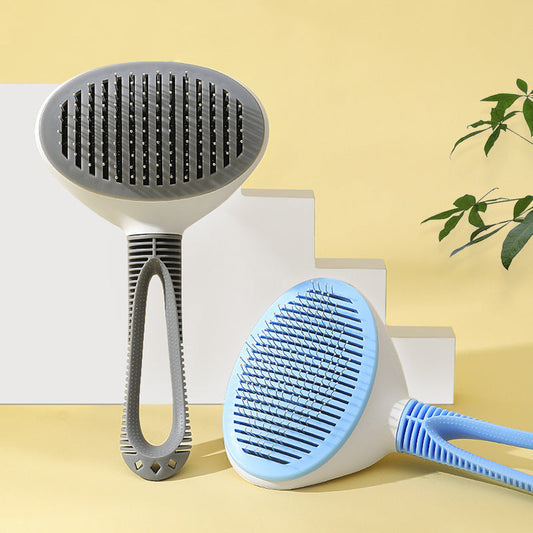 KFX-3774909 Pet Hair Removal Comb in Blue, Pink, and Gray - ABS and TPR Steel Needle Design, 10x3x19cm