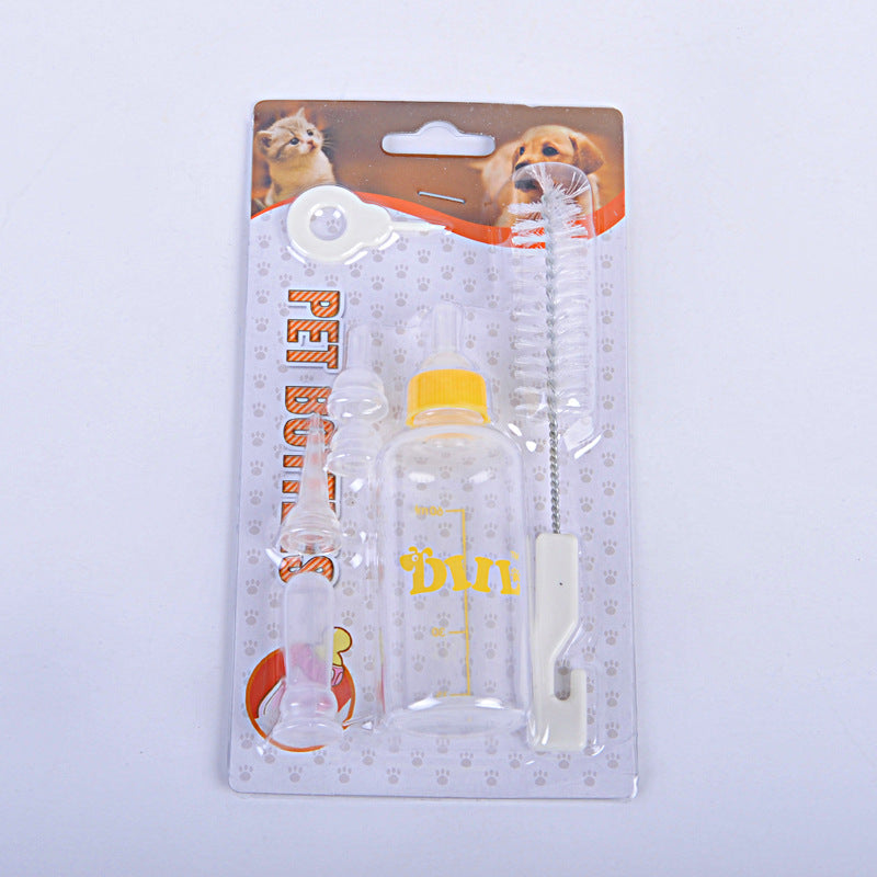 KFX-3775165 Pet Water Bottle Set with Rubber Nipple - 60ml Non-Toxic Plastic