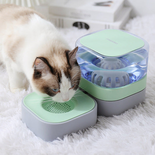 KFX-3775293 Removable and Washable Automatic Pet Feeder with Non-Slip Bowl and Water Feeder