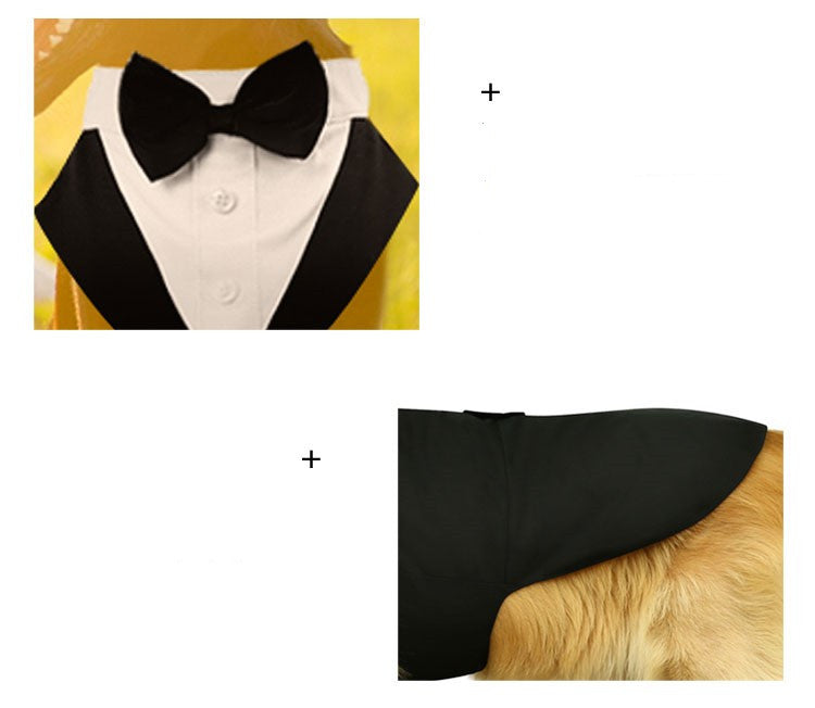 KFX-3777469 Casual Black Bow Tie Dog Suit with Skirt - Available in Multiple Sizes