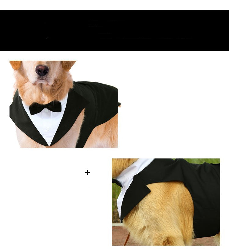 KFX-3777469 Casual Black Bow Tie Dog Suit with Skirt - Available in Multiple Sizes