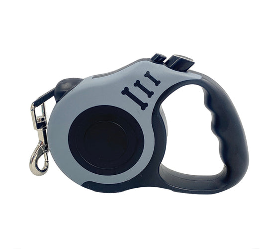 KFX-3778877 Retractable Dog Leash with Bone Print Design - Plastic & Nylon, 3M and 5M Length Options