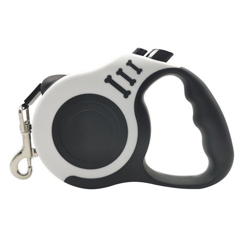 KFX-3778877 Retractable Dog Leash with Bone Print Design - Plastic & Nylon, 3M and 5M Length Options