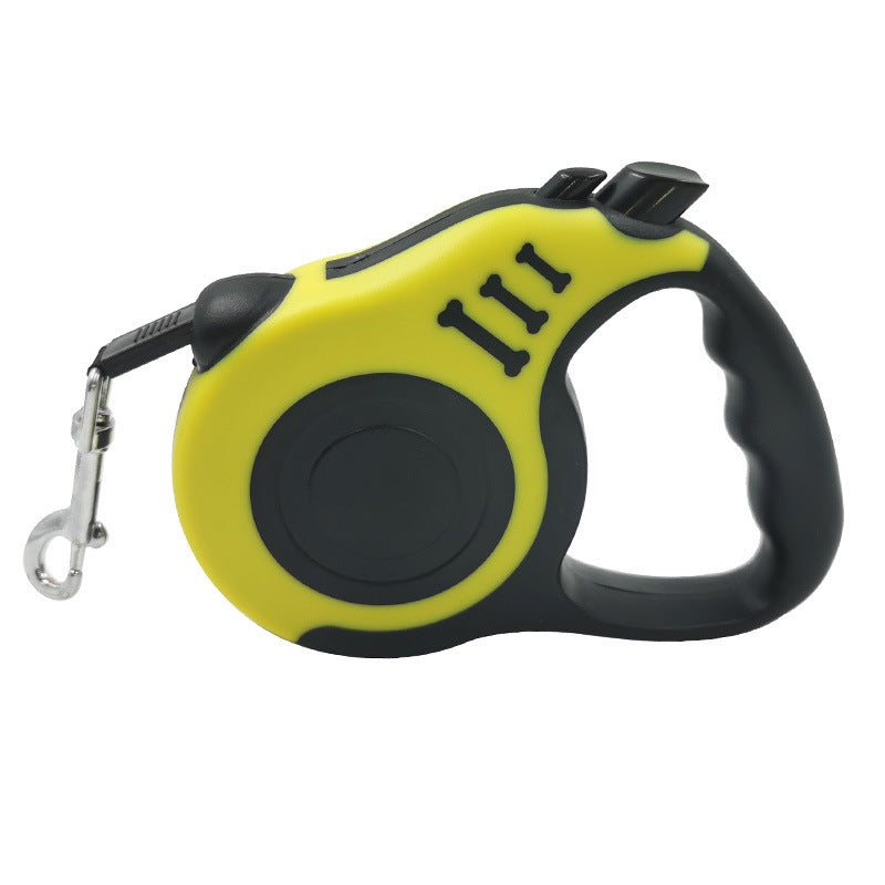 KFX-3778877 Retractable Dog Leash with Bone Print Design - Plastic & Nylon, 3M and 5M Length Options