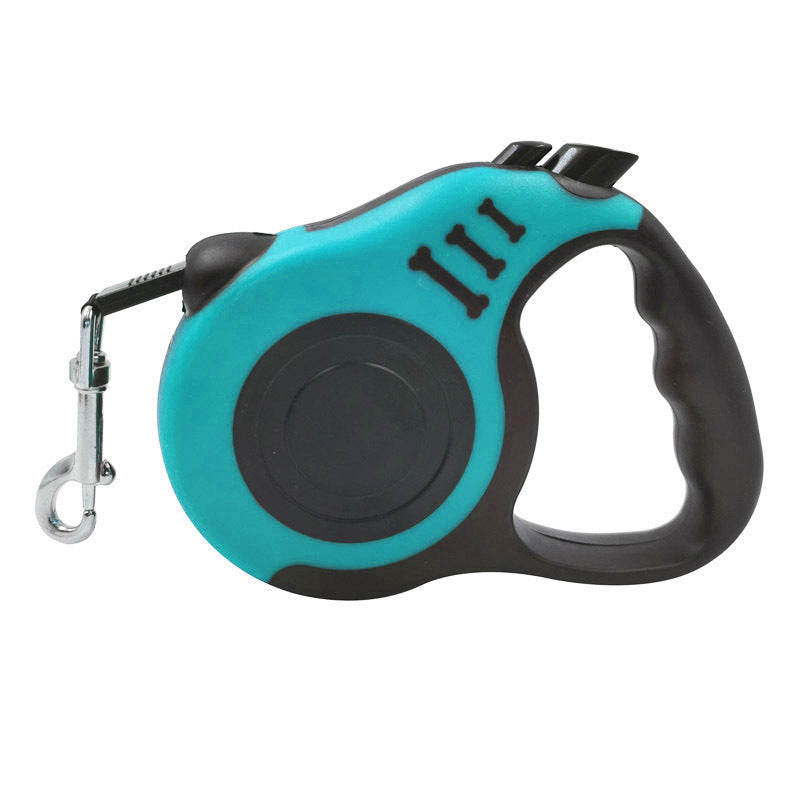 KFX-3778877 Retractable Dog Leash with Bone Print Design - Plastic & Nylon, 3M and 5M Length Options