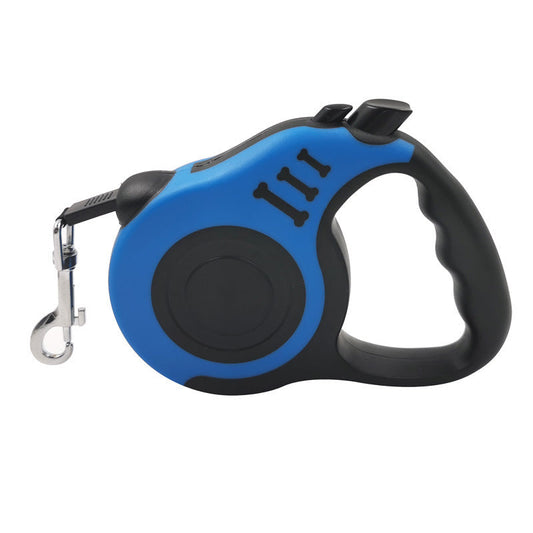 KFX-3778877 Retractable Dog Leash with Bone Print Design - Plastic & Nylon, 3M and 5M Length Options