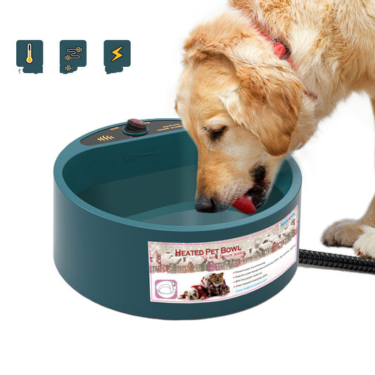 KFX-3779261 Automatic Smart Heating Bowl for Pets - Insulated Design, Available in Army Green, White, and Blue