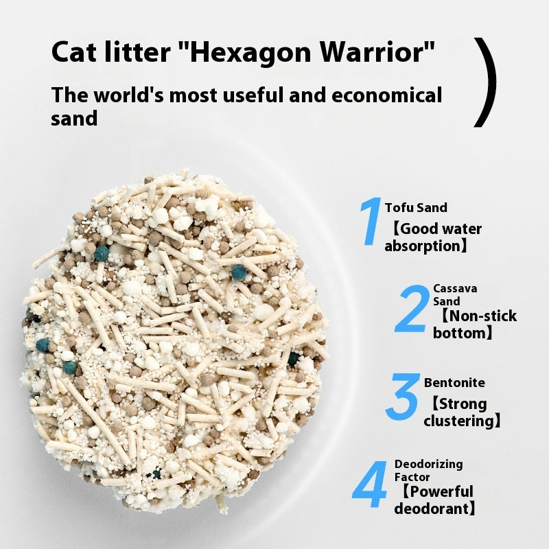 KFX-3780541 10kg Mixed Bitter Cassava Cat Litter - Dust-Free Tofu Bentonite for Odor Control