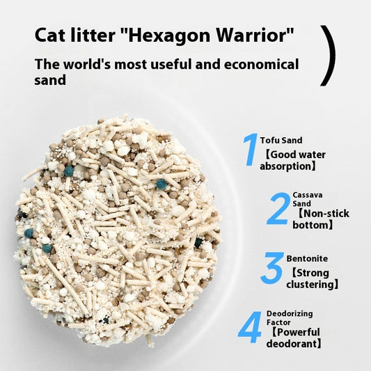KFX-3780541 10kg Mixed Bitter Cassava Cat Litter - Dust-Free Tofu Bentonite for Odor Control