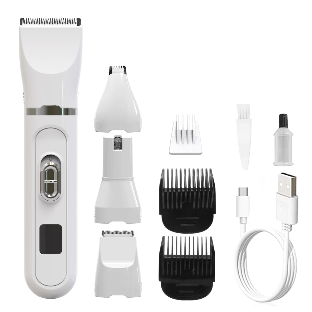 KFX-3780669 Multifunctional 4-in-1 LCD Display Electric Hair Clipper with USB Charging and Long-lasting Battery