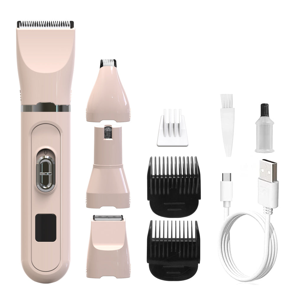 KFX-3780669 Multifunctional 4-in-1 LCD Display Electric Hair Clipper with USB Charging and Long-lasting Battery