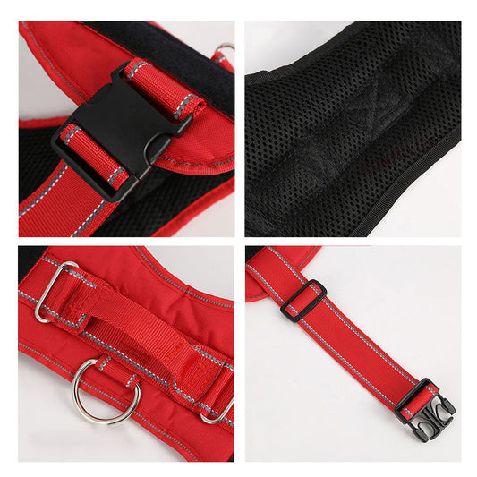 KFX-3780925 Comfortable Breathable Pet Chest Strap with Oxford Cloth and Reflective Trim, Available in Multiple Colors