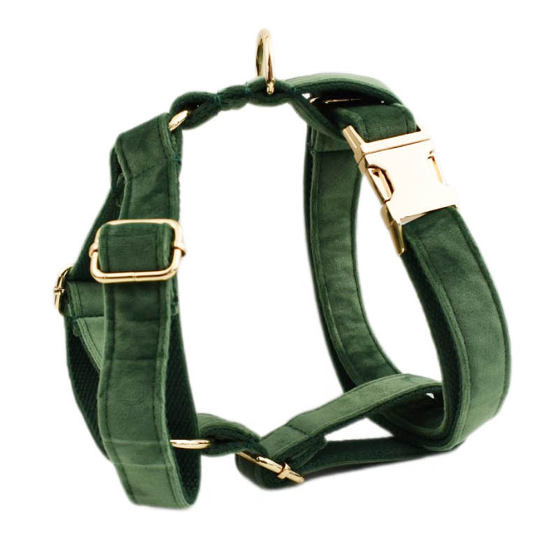 KFX-3786301 Soft Velvet Dog Collar with Accessories - Includes Dog Rope, Bow, Flower, Vest, and Poop Bag