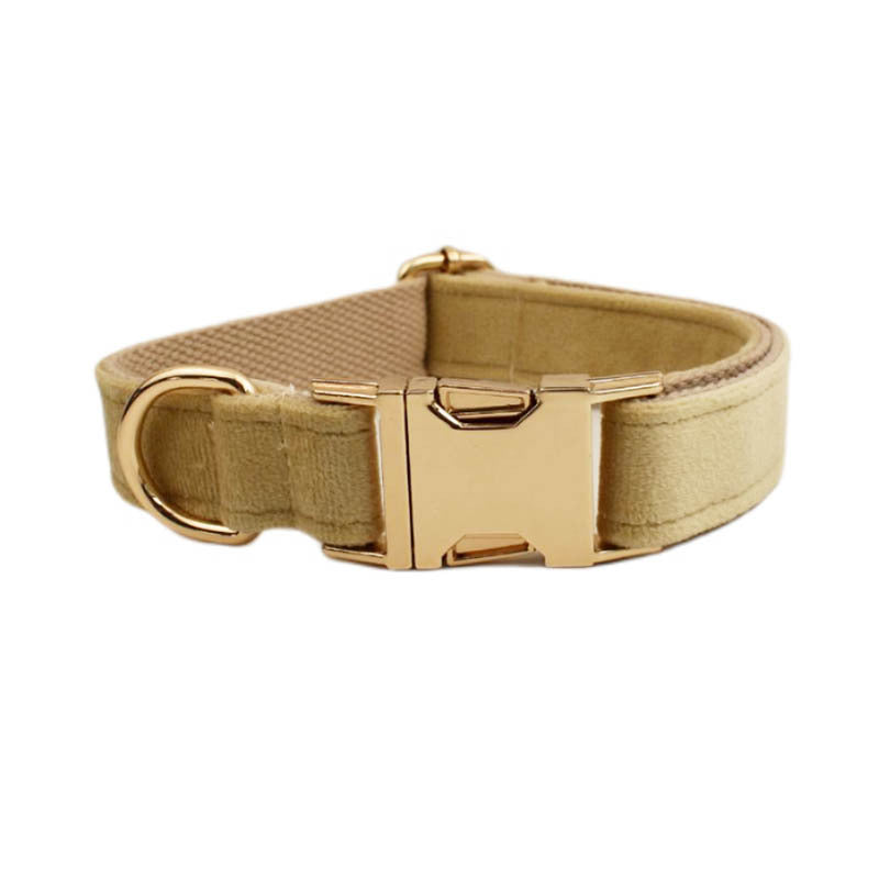 KFX-3786301 Soft Velvet Dog Collar with Accessories - Includes Dog Rope, Bow, Flower, Vest, and Poop Bag