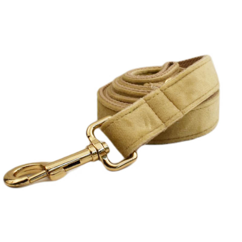 KFX-3786301 Soft Velvet Dog Collar with Accessories - Includes Dog Rope, Bow, Flower, Vest, and Poop Bag