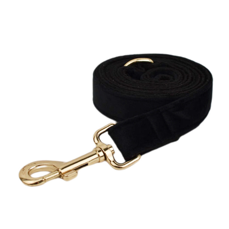 KFX-3786301 Soft Velvet Dog Collar with Accessories - Includes Dog Rope, Bow, Flower, Vest, and Poop Bag