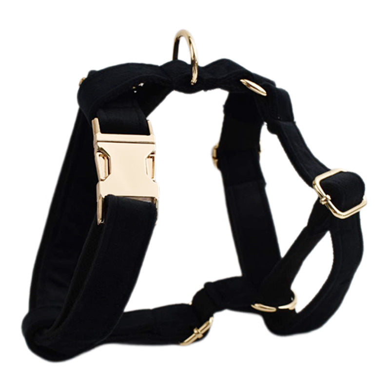 KFX-3786301 Soft Velvet Dog Collar with Accessories - Includes Dog Rope, Bow, Flower, Vest, and Poop Bag