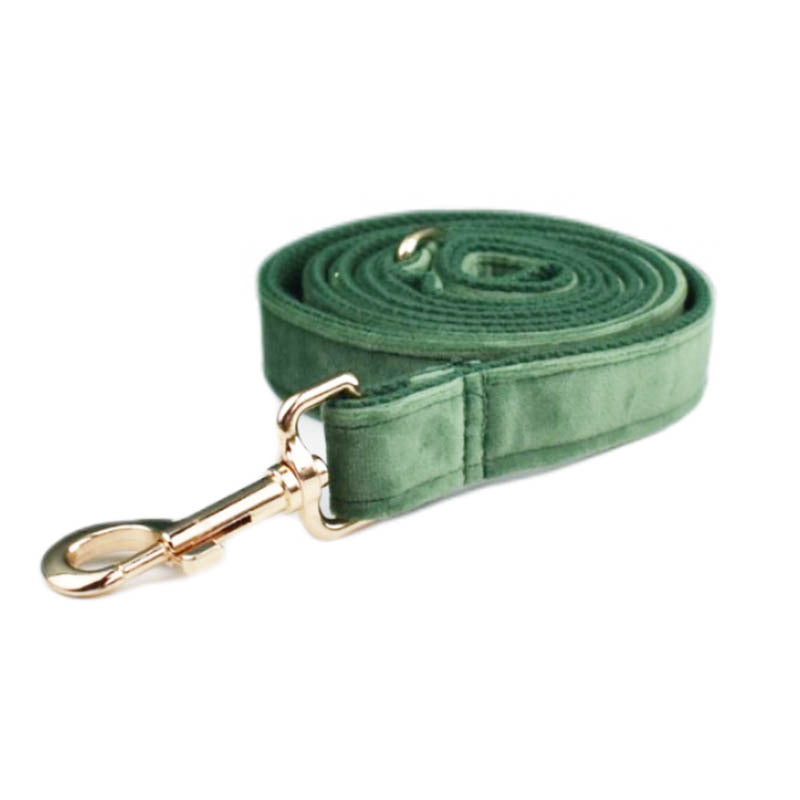 KFX-3786301 Soft Velvet Dog Collar with Accessories - Includes Dog Rope, Bow, Flower, Vest, and Poop Bag