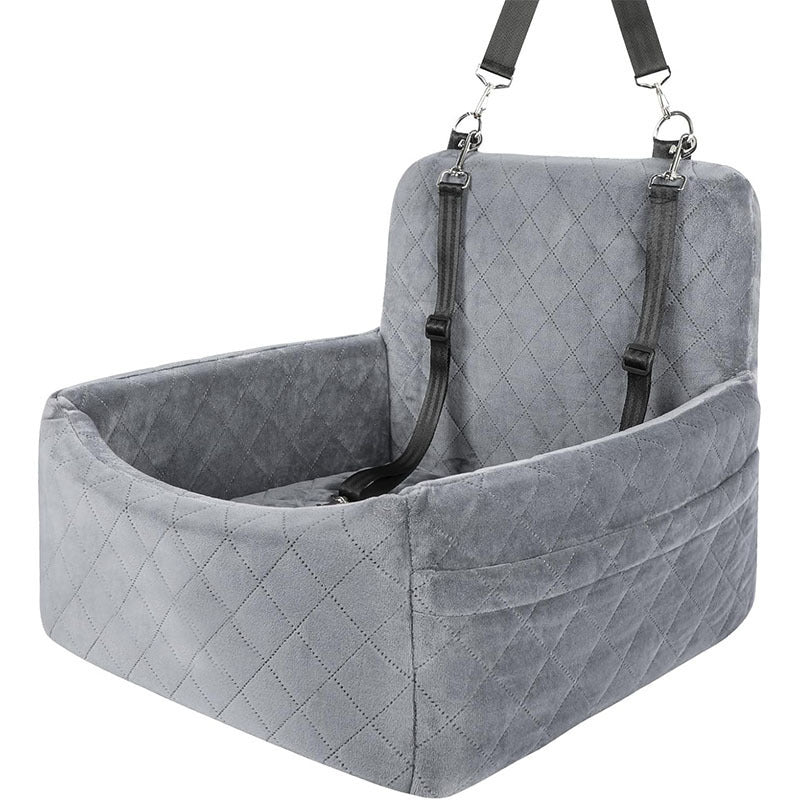 KFX-3786685 Dog Car Seat Safety Mat for Front and Rear Rows in Gray and Black, Holland Velvet Material, 48*48*13CM
