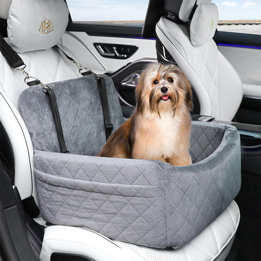 KFX-3786685 Dog Car Seat Safety Mat for Front and Rear Rows in Gray and Black, Holland Velvet Material, 48*48*13CM