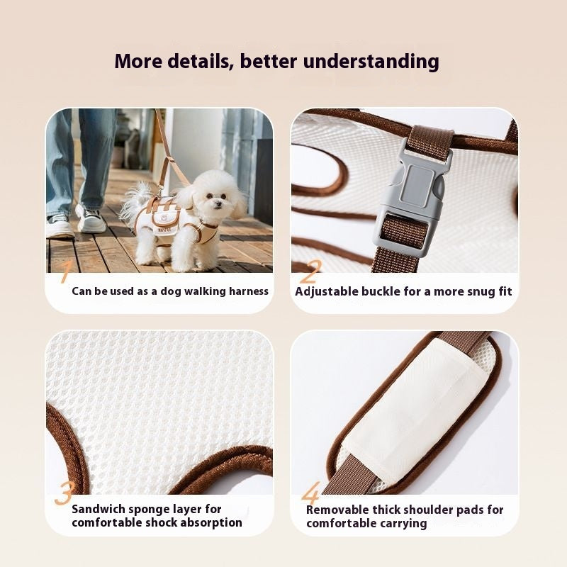 KFX-3787069 Portable Crossbody Handbag for Small Dogs and Cats - Genuine Leather - Lomi Brown and Leo Black Options Available