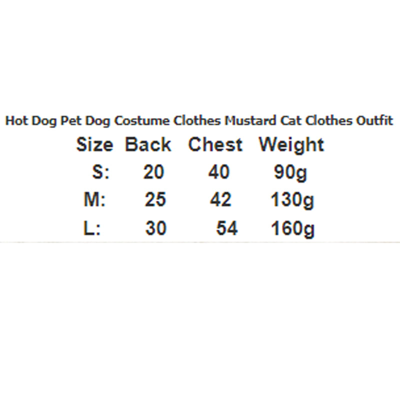 KFX-3788093 Humorous Hot Dog Costume for Small and Medium Dogs and Cats - Perfect for Parties and Cosplay