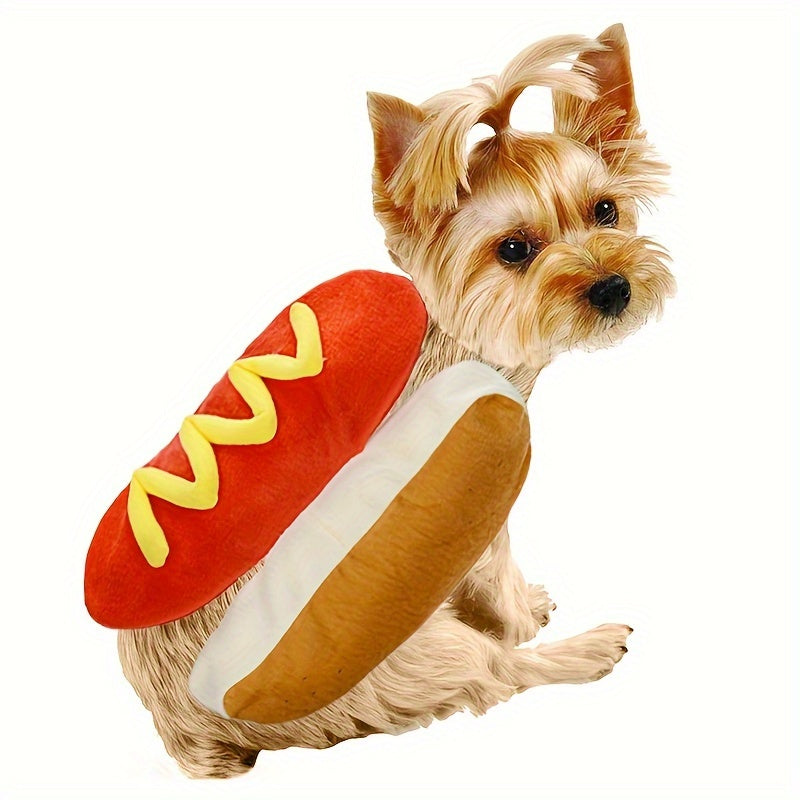 KFX-3788093 Humorous Hot Dog Costume for Small and Medium Dogs and Cats - Perfect for Parties and Cosplay