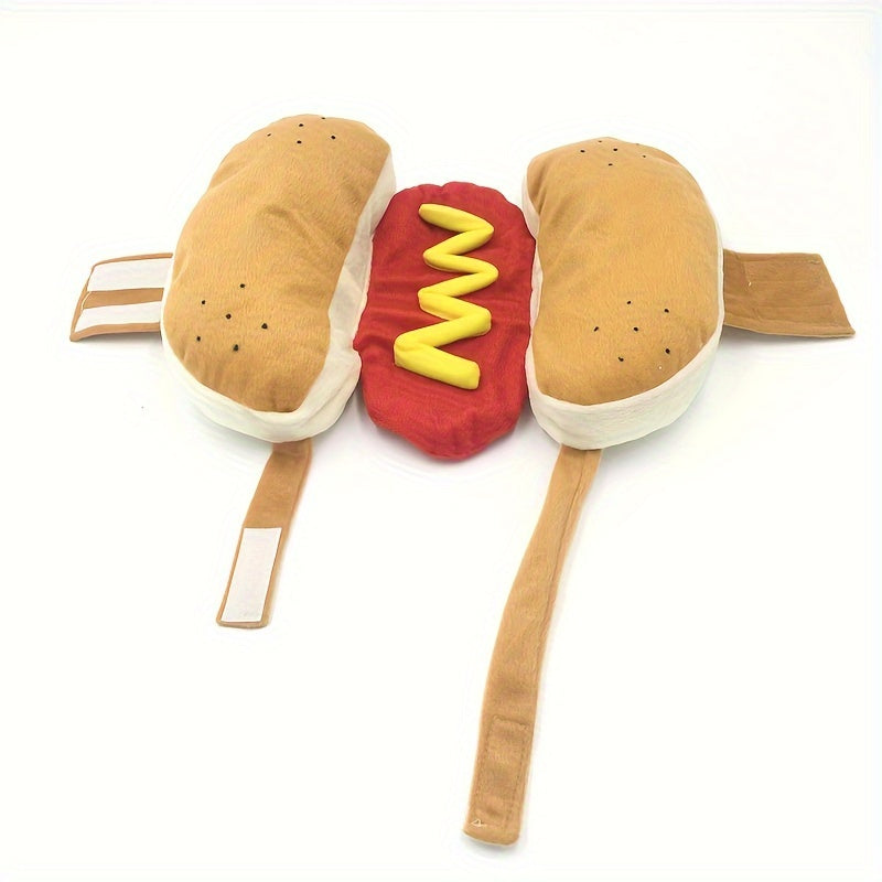 KFX-3788093 Humorous Hot Dog Costume for Small and Medium Dogs and Cats - Perfect for Parties and Cosplay
