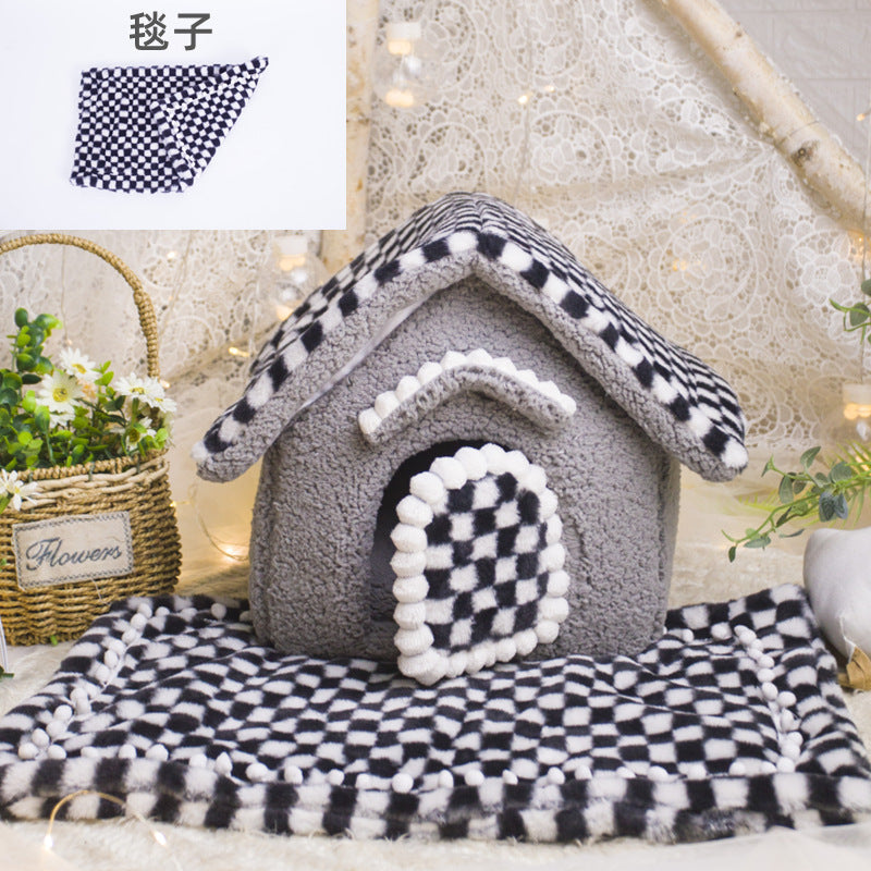 KFX-3788861 Warm Removable Winter Nest Bed for Small Dogs and Cats - Soft Cloth, Universal Size Options