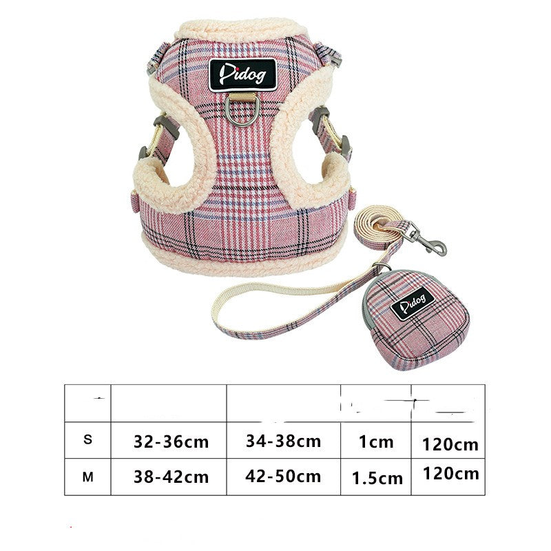 KFX-3789885 Stylish Vest-Style Chest Harness for Small Dogs - Teddy Chihuahua, Available in Rose Red, Blue, Gray