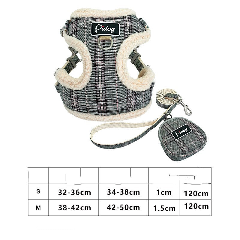 KFX-3789885 Stylish Vest-Style Chest Harness for Small Dogs - Teddy Chihuahua, Available in Rose Red, Blue, Gray