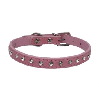 KFX-3792573 Diamond Rhinestone Pet Collar - Soft Microfiber Dog Accessory