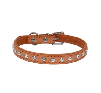 KFX-3792573 Diamond Rhinestone Pet Collar - Soft Microfiber Dog Accessory