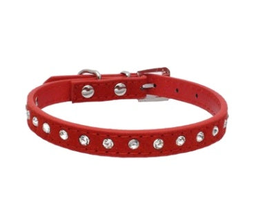 KFX-3792573 Diamond Rhinestone Pet Collar - Soft Microfiber Dog Accessory
