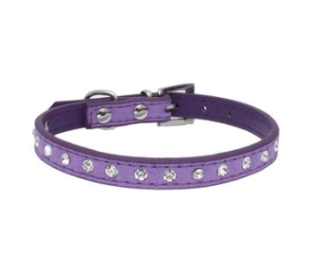 KFX-3792573 Diamond Rhinestone Pet Collar - Soft Microfiber Dog Accessory