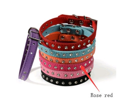 KFX-3792573 Diamond Rhinestone Pet Collar - Soft Microfiber Dog Accessory