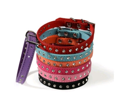 KFX-3792573 Diamond Rhinestone Pet Collar - Soft Microfiber Dog Accessory