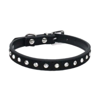 KFX-3792573 Diamond Rhinestone Pet Collar - Soft Microfiber Dog Accessory