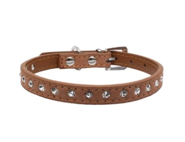 KFX-3792573 Diamond Rhinestone Pet Collar - Soft Microfiber Dog Accessory
