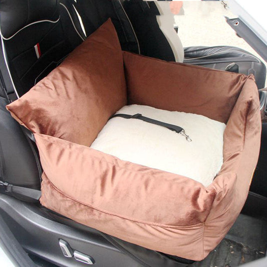 KFX-3792829 Cozy Teddy Car Mat Pet Safety Seat Cushion in Four Colors