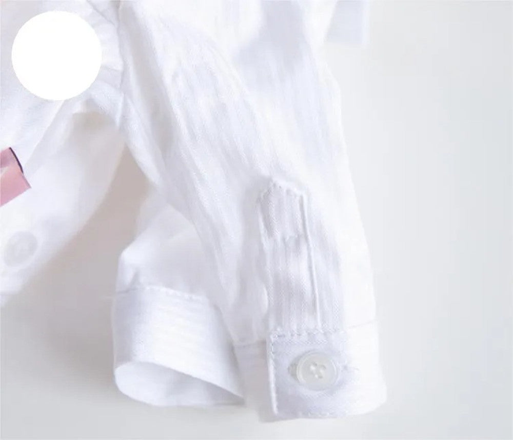 KFX-3796157 Formal Autumn and Winter Shirt for Pets – White Cloth Attire for Dogs and Cats in Various Sizes