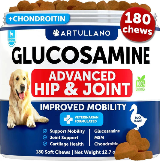 KFX-3796413 Glucosamine Chews for Dogs with Chondroitin and Hemp Oil for Joint Support, 120 Soft Treats